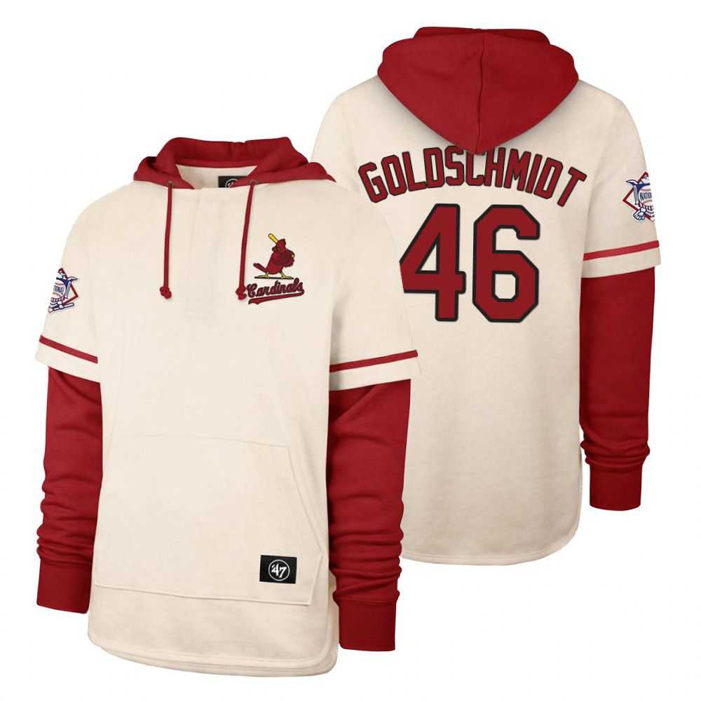 Men St.Louis Cardinals 46 Goldschmidt Cream 2021 Pullover Hoodie MLB Jersey